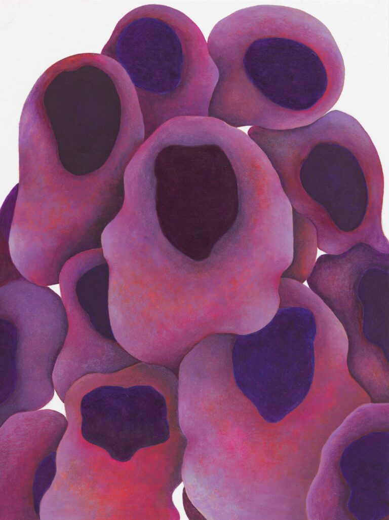 <span>17 Georgia Creimer</span><span><br>Biom (snugged) 2025</br>Acryl auf Papier; 40 x 30 cm<br>Euro 900 </br> Rahmen: Euro 310,-
</span>