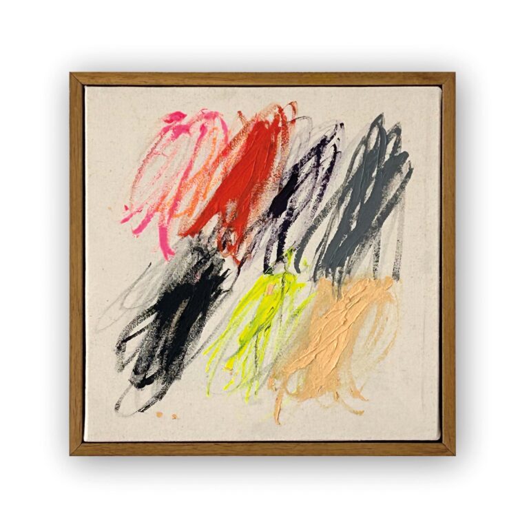 <span>48 Christina Gschwantner</span>
<span><br>LITTLE COLORED EMOTION 2024</br>Acrylics and oil on raw linen; 30 x 30 cm<br>Euro 700 </br></span>
