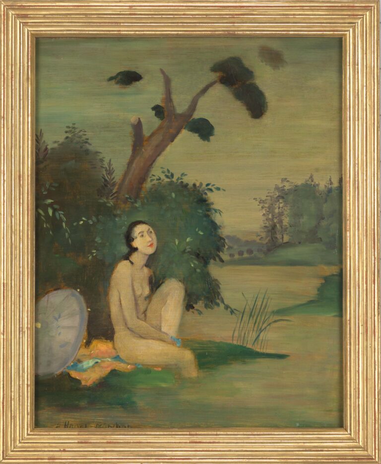 <span>51 Alfred Hagel</span>
<span><br>Nymphe am Wasser um 1925</br>Öl auf Leinwand; 50 x 41 cm<br>Euro 900 </br> Courtesy of Galerie Giese und Schweiger
</span>
