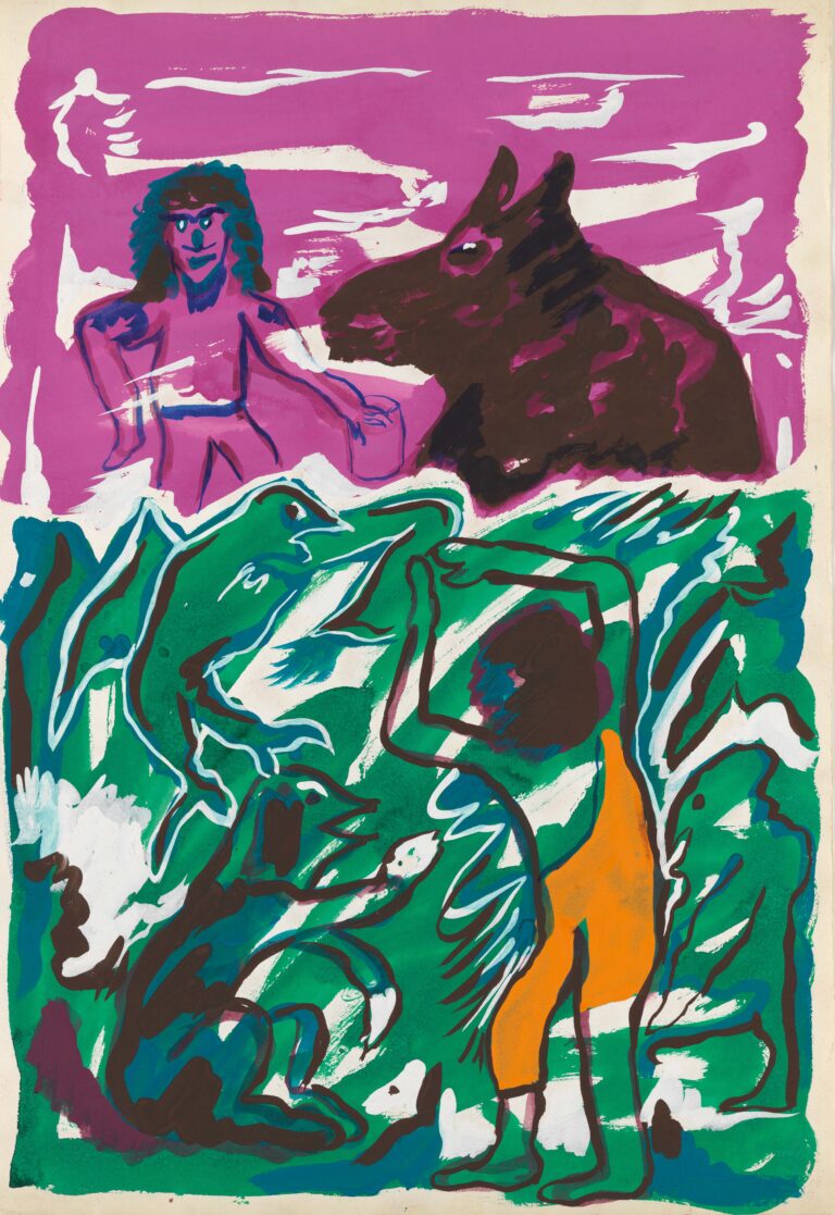 <span>78 Alfred Klinkan</span>
<span><br>O.T. um 1980</br>Acrly auf Karton; 78 x 54 cm<br>Euro 2.000 </br> Rahmen: Euro 490,-
</span>

