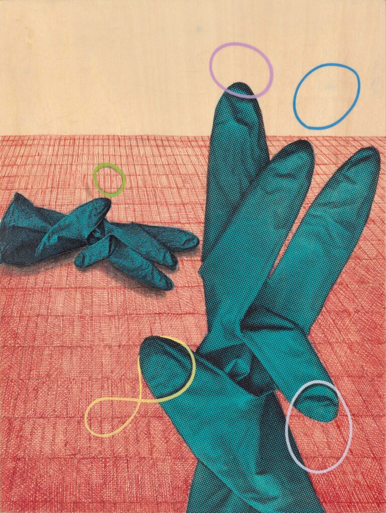 <span>96 Larissa Leverenz</span>
<span><br>Eine Frage des Handlings 2025</br>Mischtechnik auf Lindenholz; 30 x 22,5 cm<br>Euro 500 </br></span>
