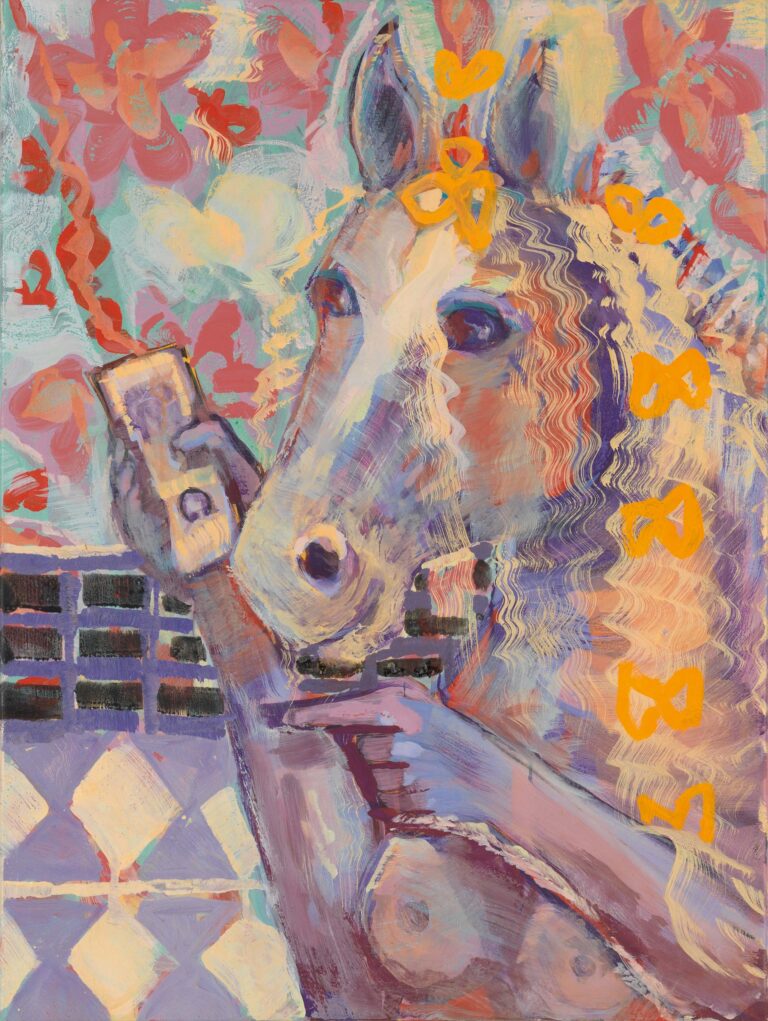 <span>143 Elisabeth von Samsonov</span>
<span><br>A loveletter on my cellphone 2024</br>Acryl auf Leinwand; 80 x 60 cm<br>Euro 900 </br></span>
