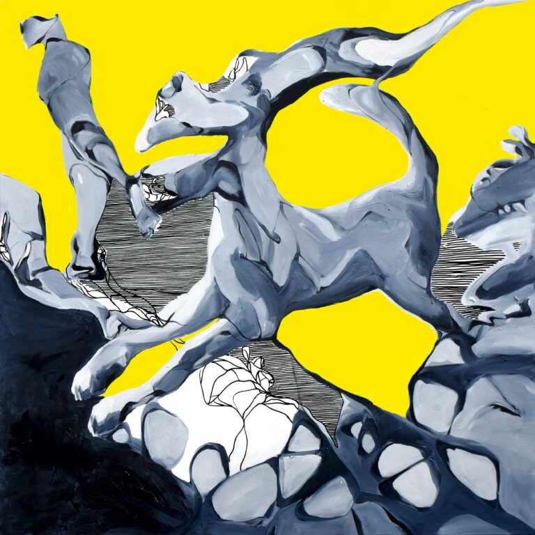 <span>152 Birgit Schweiger</span>
<span><br>Der Hund liegt im Detail 2023</br>Acryl, Öl, Lack auf Leinwand; 100 x 100 cm<br>Euro 1.700 </br></span>
