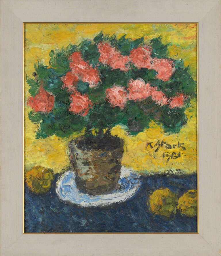 <span>157 Karl Stark</span>
<span><br>Azalee 1981</br>Öl auf Leinwand; 60 x 50 cm<br>Euro 3.500 </br></span>
