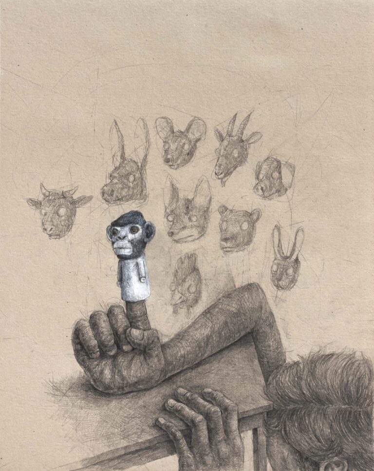<span>184 Stefan Zsaitsits</span>
<span><br>Fingerpuppe 2018</br>Graphit und Buntstift auf Papier; 50 x 40 cm<br>Euro 1.400 </br></span>
