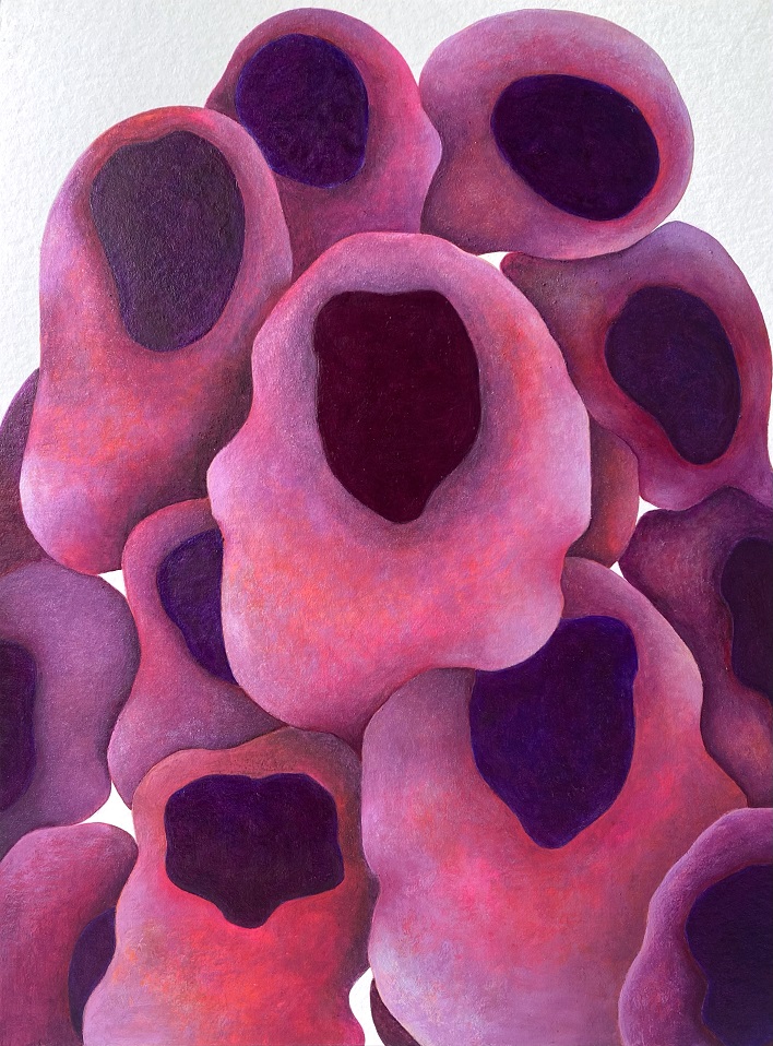 <span>17 Georgia Creimer</span><span><br>Biom (snugged) 2025</br>Acryl auf Papier; 40 x 30 cm<br>Euro 900 </br> Rahmen: Euro 310,-
</span>